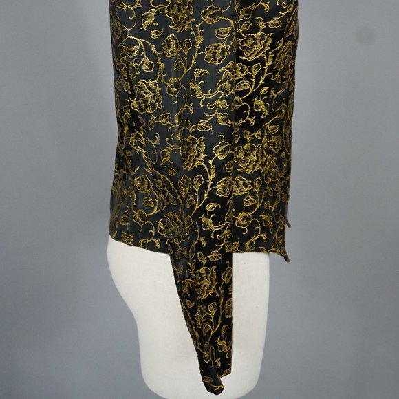 Vintage Early 80's Jacket Black & Gold Medium - Picture 8 of 9